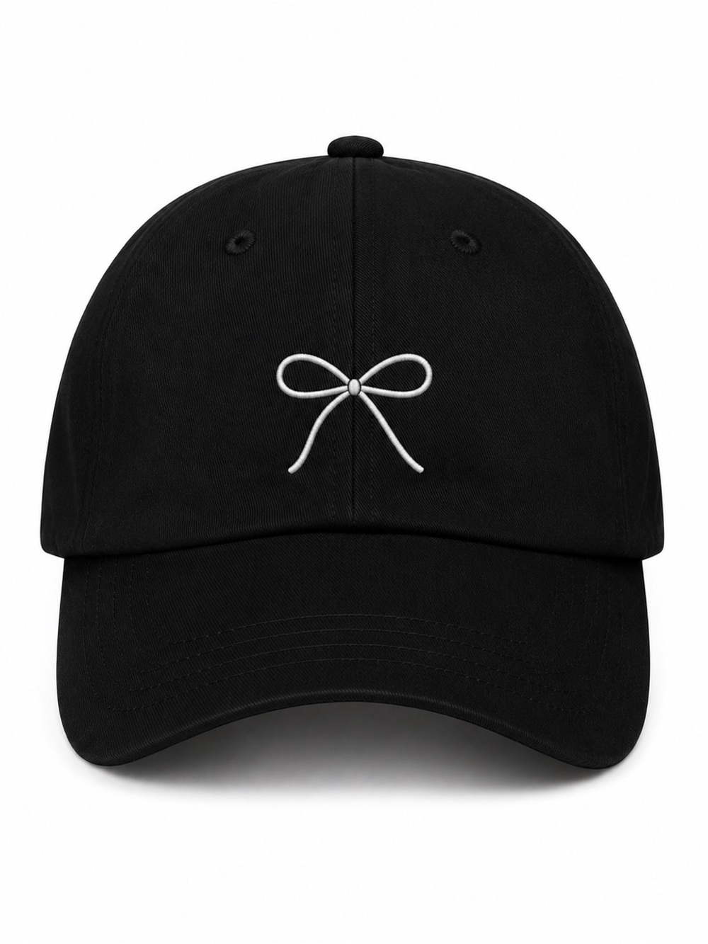 🎀B/W Bow Embroidered Baseball Hat Coquette Aesthetic Minimalist Cute Trendy